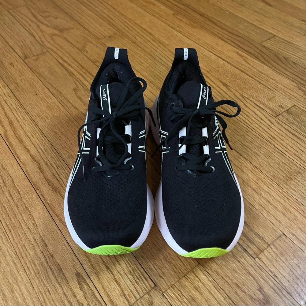 Women's ASICS Gel Nimbus 26 'Black Neon Lime Running Shoes Size 10.5 - Picture 7 of 15